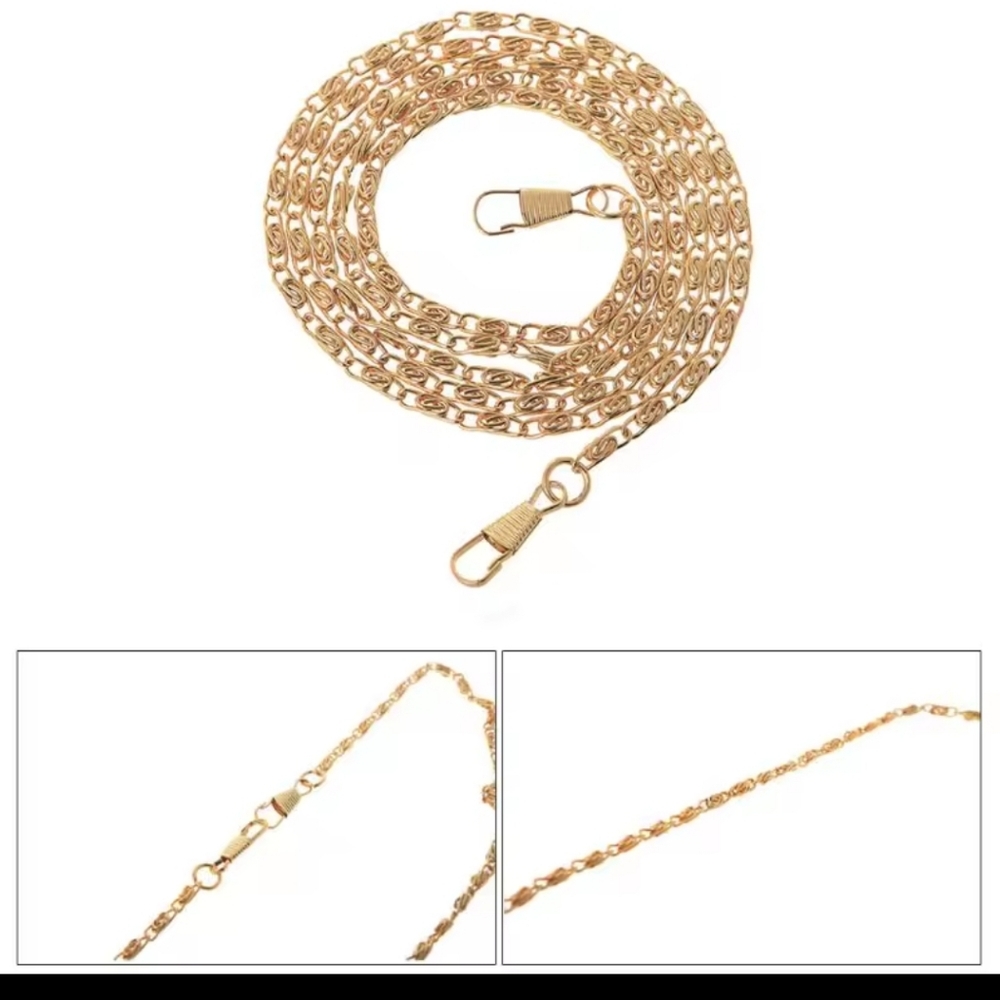 Replacement Purse Chain 47 Inches Mixed Alloys Deco Chain Style GOLD Tone - Picture 5 of 5